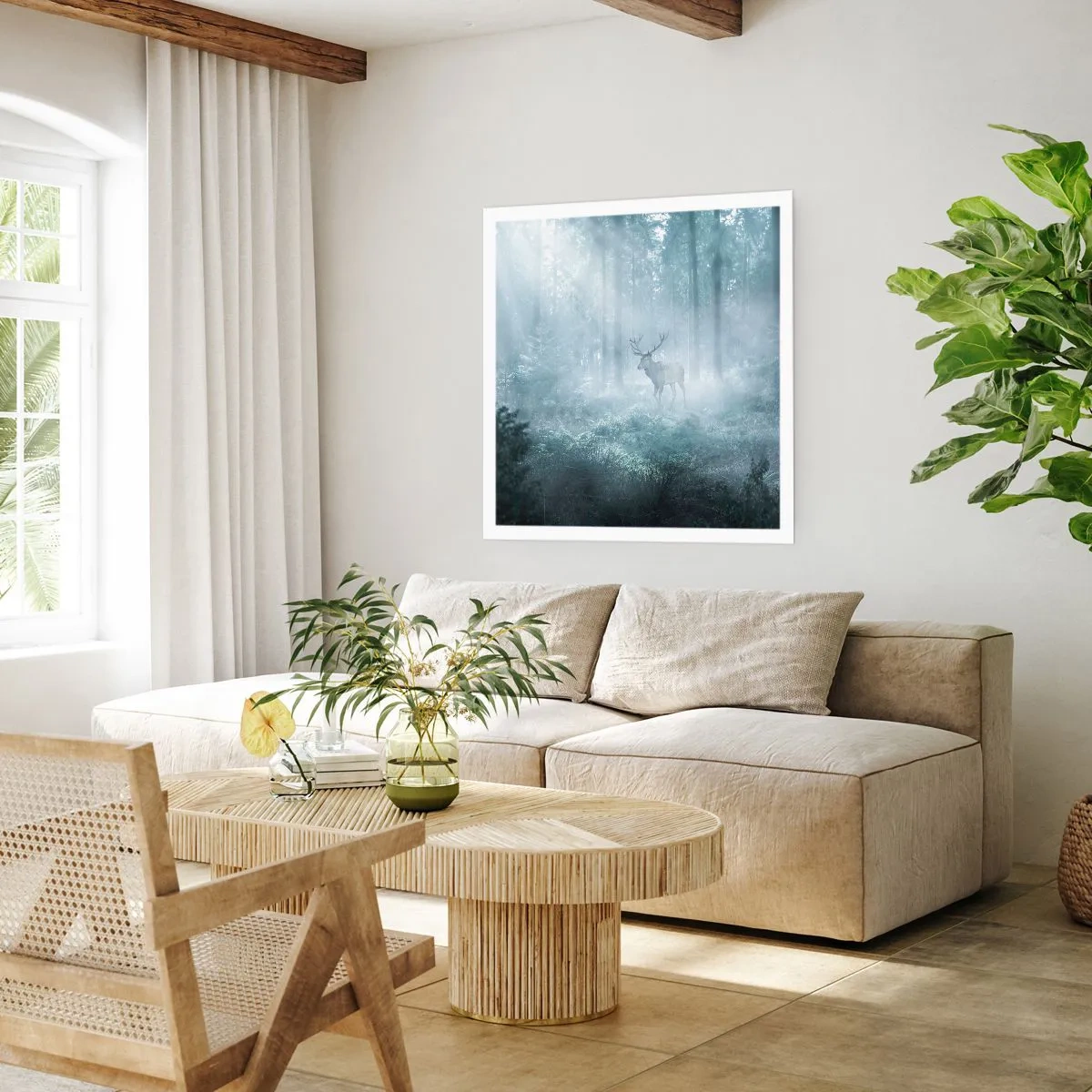 Affiche - Poster - Visite matinale du domaine - 40x40 cm