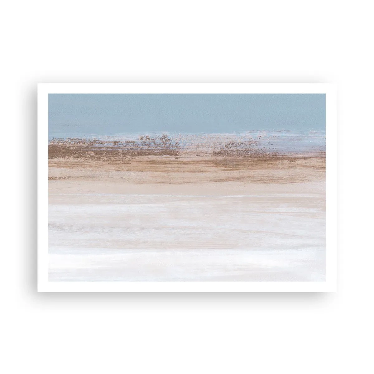 Affiche - Poster - Un paysage subtil aux tons pastel de bleu et de beige - 100x70cm - Paysage ambigu - Décoration murale moderne pour le salon et la chambre ARTTOR