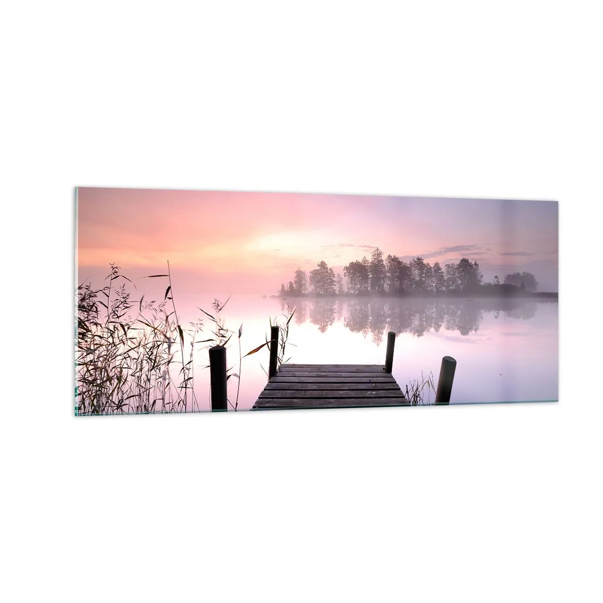 Impression sur verre - Image sur verre - De la brume lilas… - 100x40 cm