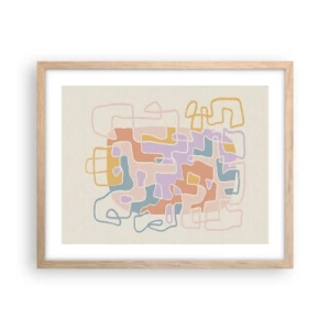 Affiche dans un chêne clair - Poster - Labyrinthe – une aventure joyeuse - 50x40 cm