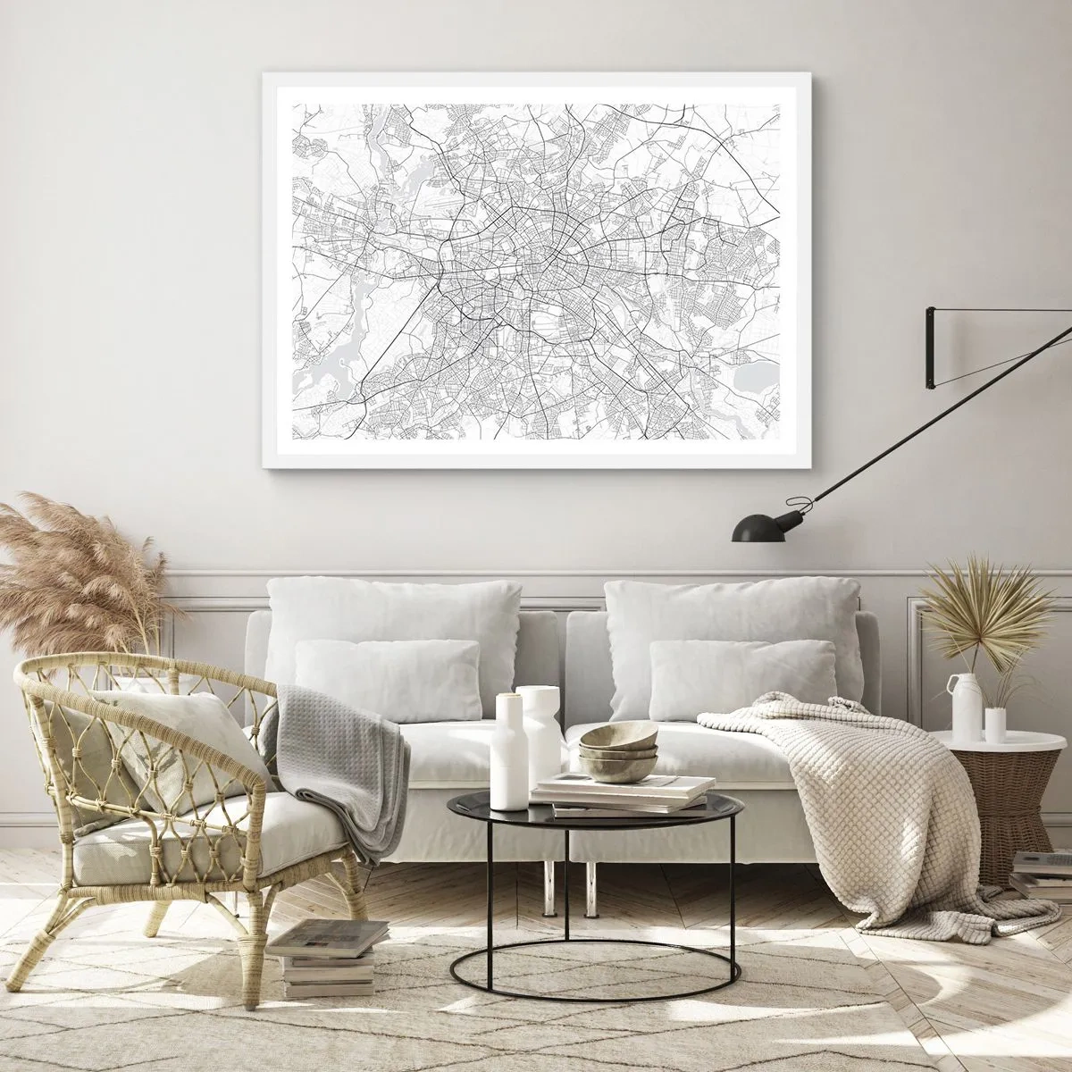 Affiche dans un cadre blanc - Poster - Fleur de Berlin - 70x50 cm