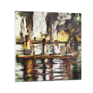 Impression sur verre - Image sur verre - Dans un paradis polynésien - 40x40 cm