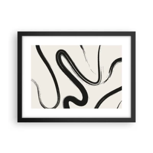 Affiche dans un cadre noir - Poster - Fantaisie en noir et blanc - 40x30 cm