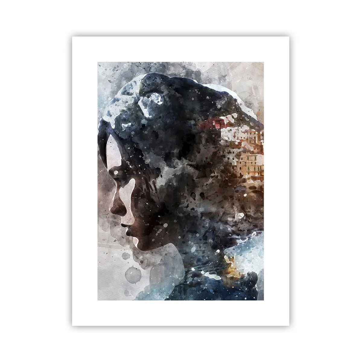 Affiche - Poster - L'histoire d'une fille avec une ville en arrière-plan - 30x40 cm