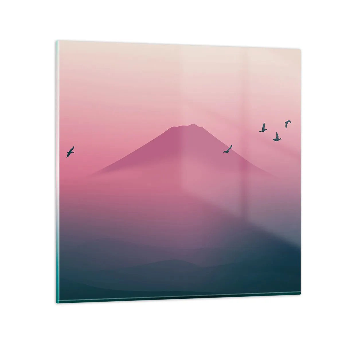 Impression sur verre - Image sur verre - Des pèlerins au dessus des nuages - 40x40 cm