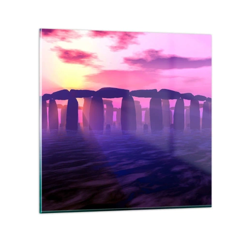 Impression sur verre - Image sur verre - Mystère à l'aube dans le brouillard - 50x50 cm