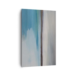 Impression sur toile - Image sur toile - Un paysage minimaliste avec une ligne de flottaison et un horizon - 80x120cm - Paysage horizontal - Décoration murale moderne pour le salon et la chambre ARTTOR