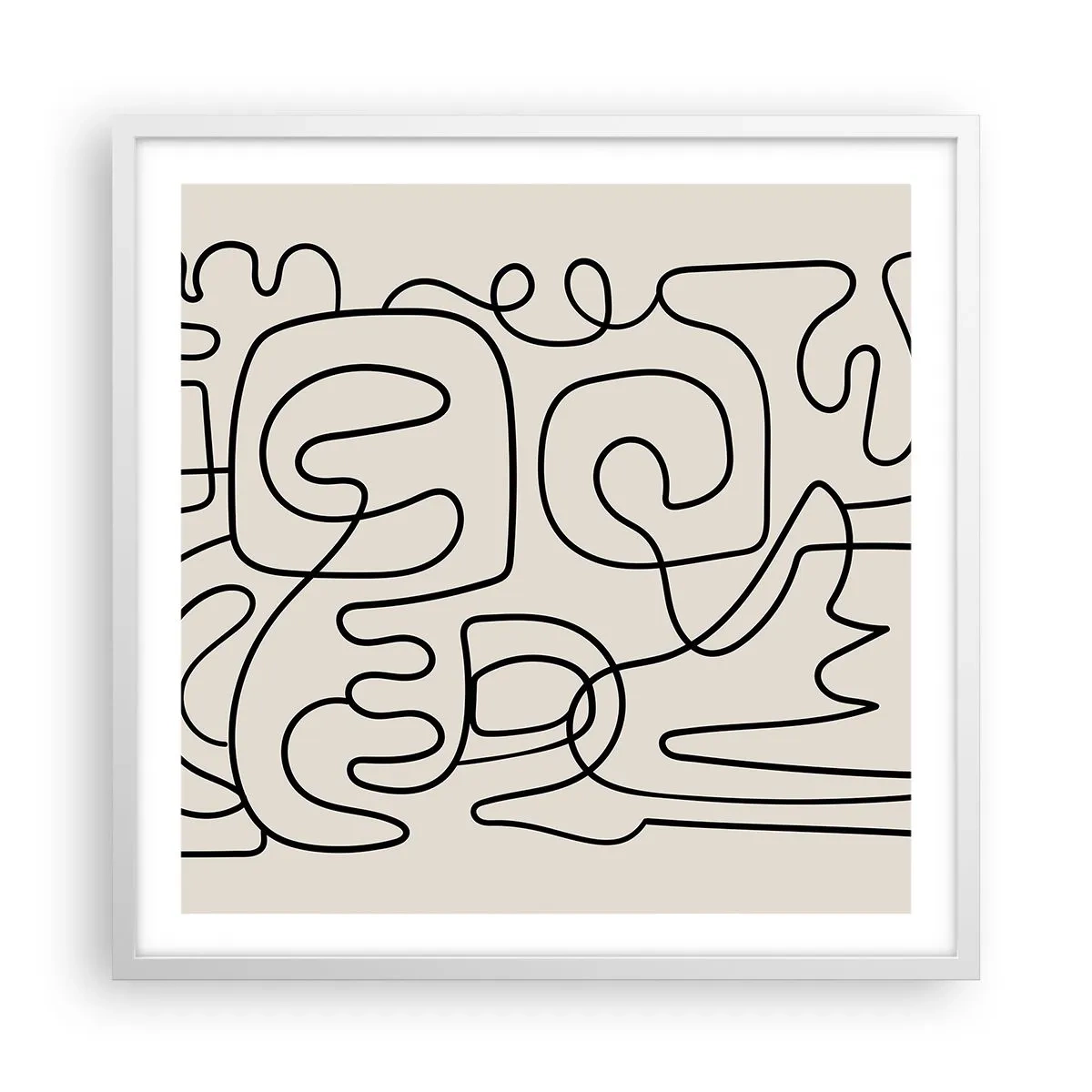 Affiche dans un cadre blanc - Poster - Suivez les indices - 60x60 cm