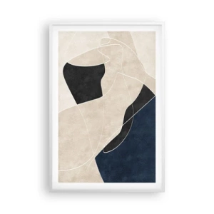 Affiche dans un cadre blanc - Poster - Composition abstraite - contraste de couleurs - 61x91 cm