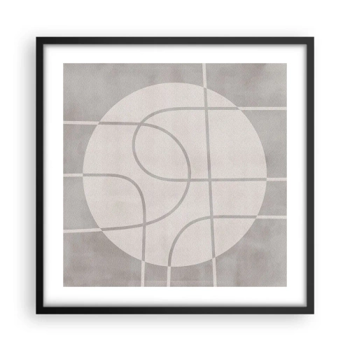 Affiche dans un cadre noir - Poster - Circulaire et tout droit - 50x50 cm