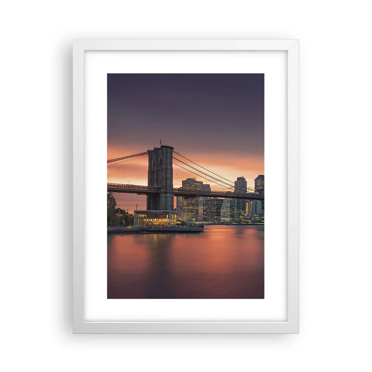 Affiche dans un cadre blanc - Poster - Immergé dans le silence lilas - 30x40 cm