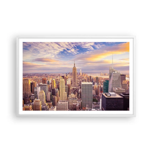 Affiche dans un cadre blanc - Poster - Atteindre les nuages eux-mêmes - 91x61 cm