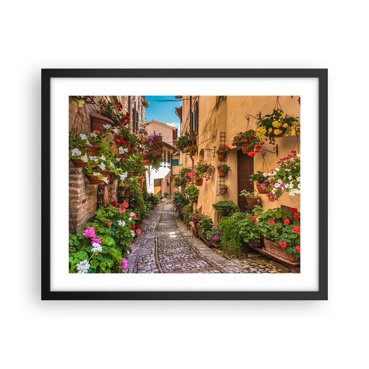 Affiche dans un cadre noir - Poster - Ruelle italienne - 50x40 cm