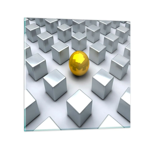 Impression sur verre - Image sur verre - Pourquoi moi? Composition géométrique - 60x60 cm