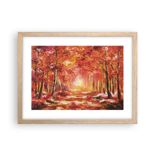 Affiche dans un chêne clair - Poster - Forêt de cuivre - 40x30 cm