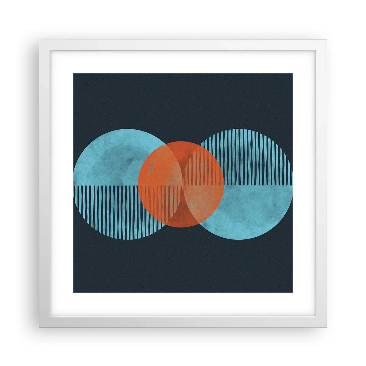 Affiche dans un cadre blanc - Poster - Composition symétrique - 40x40 cm