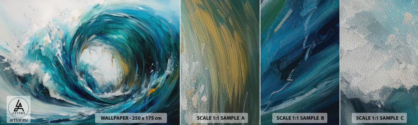 Échantillon de Papier Peint Premium Sand - Portail maritime - Océan, Vague, Morceau - 100x30 cm