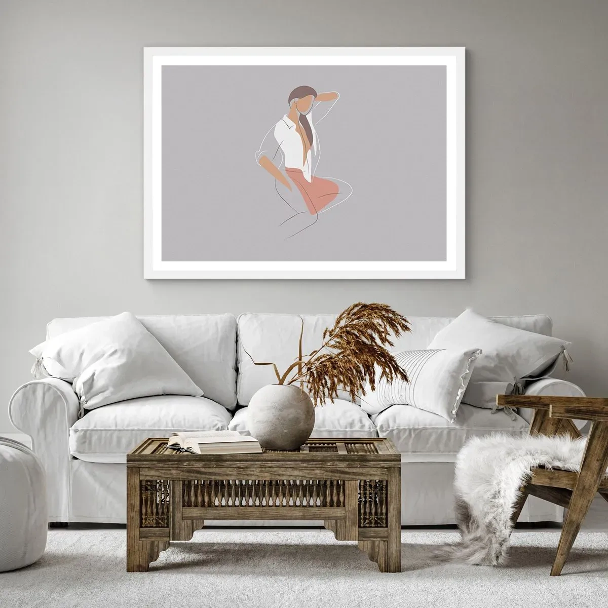 Affiche dans un cadre blanc - Poster - Contour gracieux - 70x50 cm