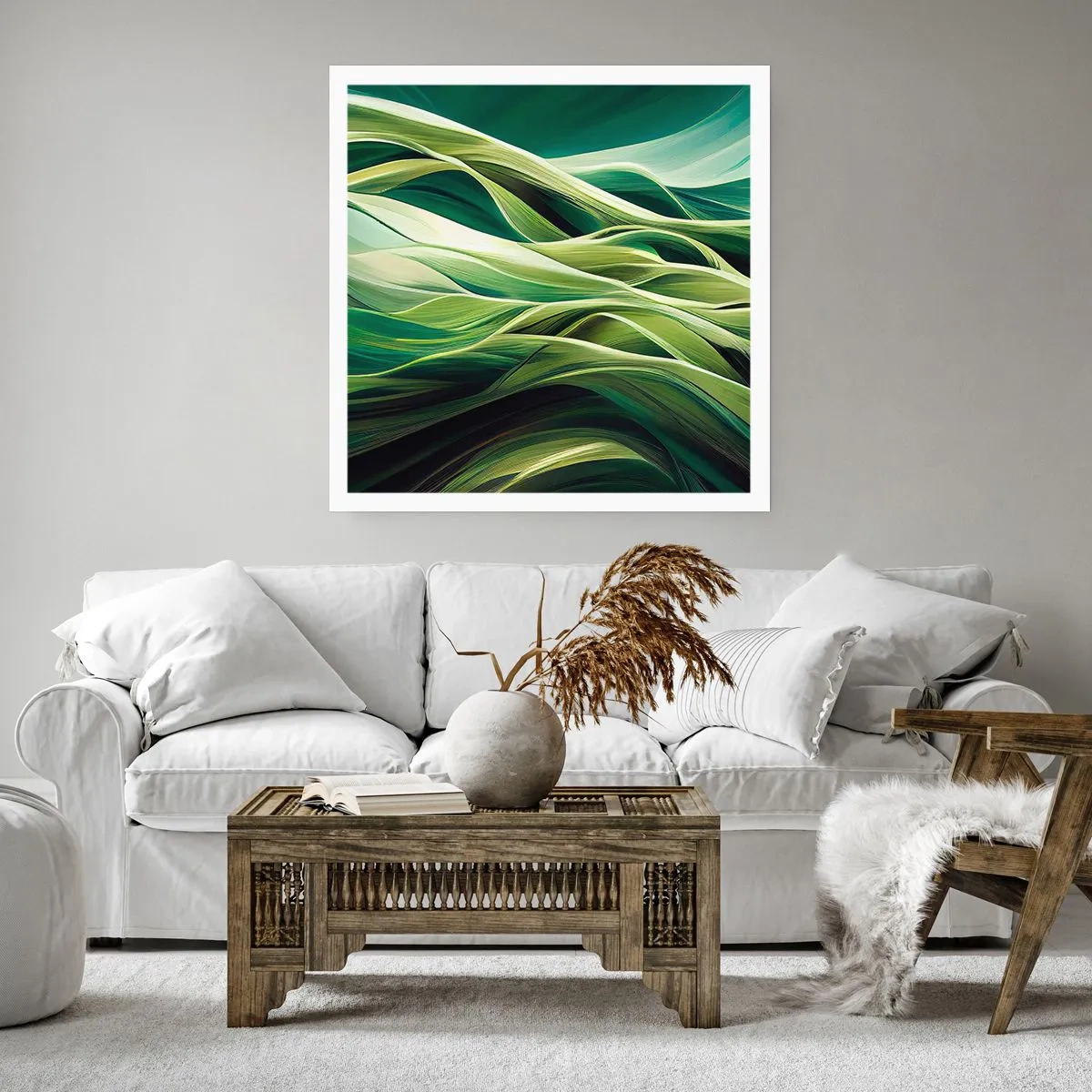 Affiche - Poster - Jeu de vert abstrait - 40x40 cm