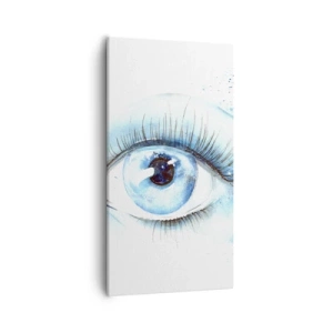 Impression sur toile - Image sur toile - Plongez-vous dans le bleu du regard - 55x100 cm