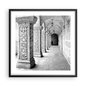 Affiche dans un cadre noir - Poster - Où cela mène-t-il…? - 50x50 cm