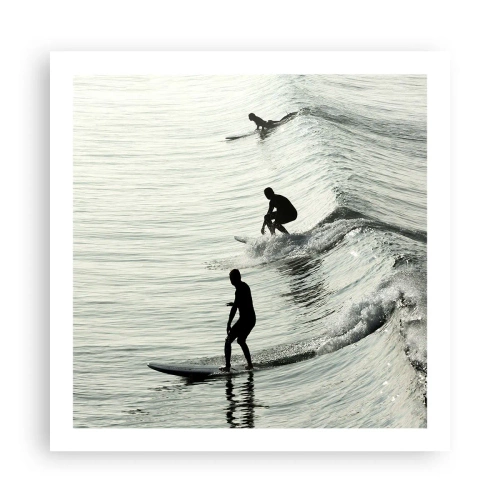 Affiche - Poster - A la rencontre de la vague - 60x60 cm