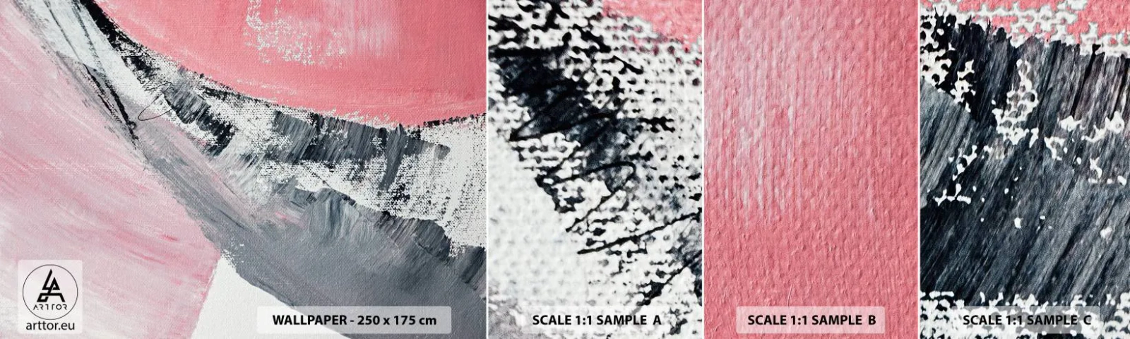 Échantillon de Papier Peint Autocollant Deluxe Sticker - Composition assortie - Abstraction, Morceau, Couleurs pastel - 100x30 cm