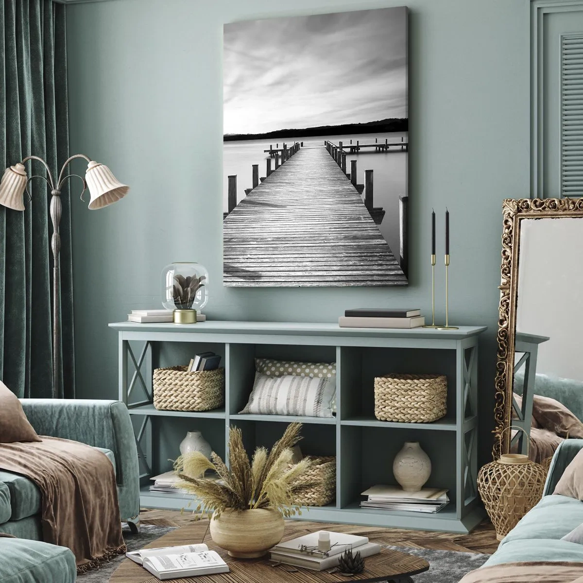 Impression sur toile - Image sur toile - Au point d'eau - la paix - 55x100 cm