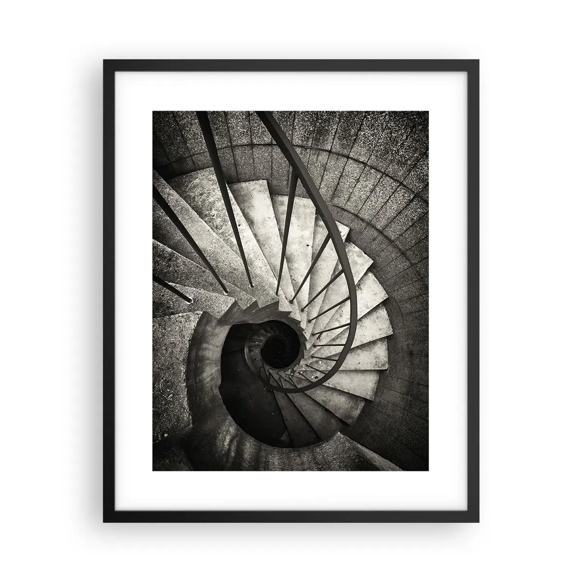 Affiche dans un cadre noir - Poster - En haut des escaliers, en bas des escaliers - 40x50 cm
