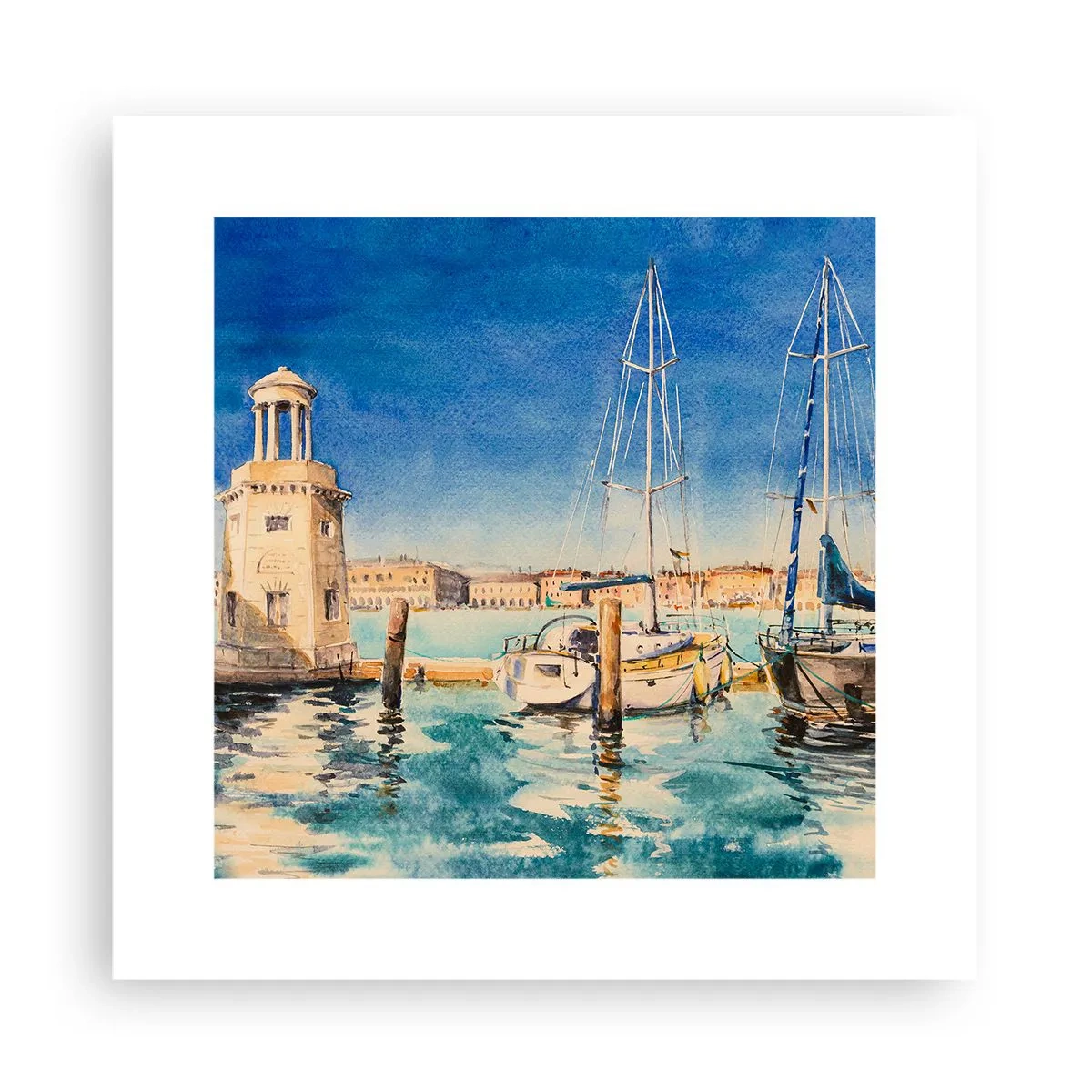 Affiche - Poster - Lagune ensoleillée - 30x30 cm