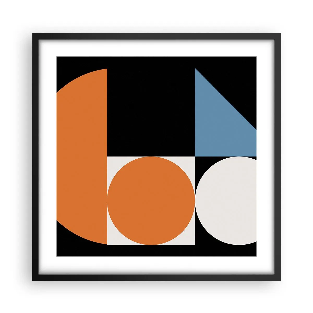 Affiche dans un cadre noir - Poster - Rangement de figures - 50x50 cm