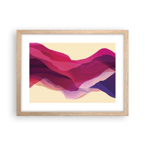 Affiche dans un chêne clair - Poster - Vagues pourpre - 40x30 cm
