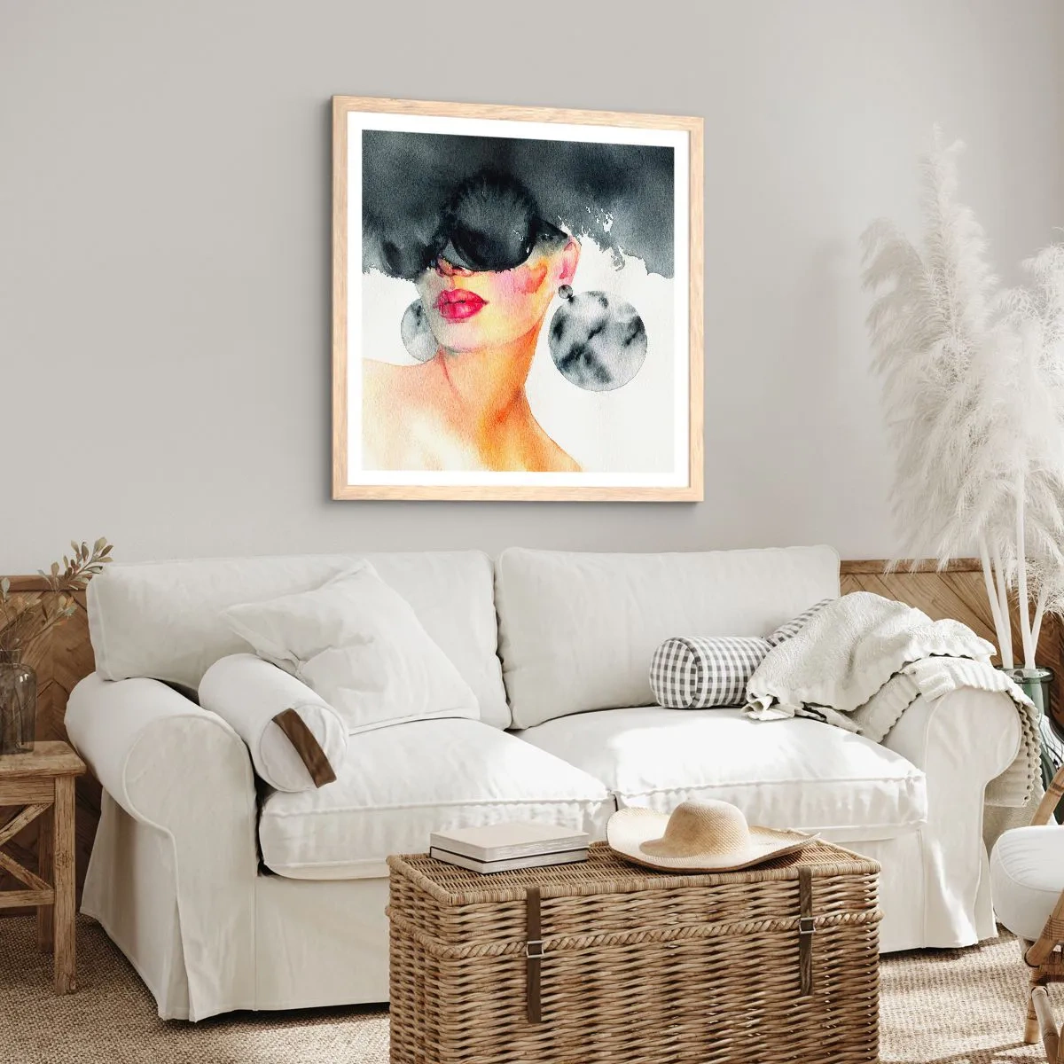 Affiche dans un chêne clair - Poster - Secret de l'élégance - 40x40 cm