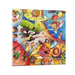 Impression sur verre - Image sur verre - Grande aventure spatiale - 40x40 cm