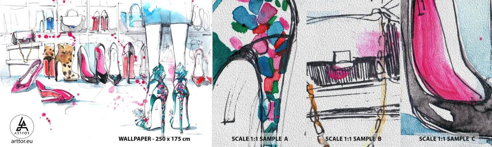 Échantillon de Papier Peint Premium Sand - Sésame, ouvre-toi - Garde-robe Femme, Mode, Sac - 100x30 cm