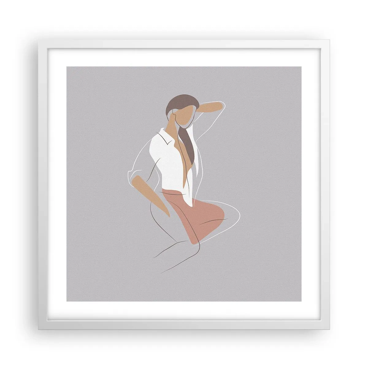 Affiche dans un cadre blanc - Poster - Contour gracieux - 50x50 cm