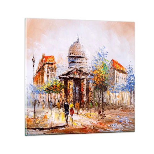 Impression sur verre - Image sur verre - Promenade à Paris - 40x40 cm