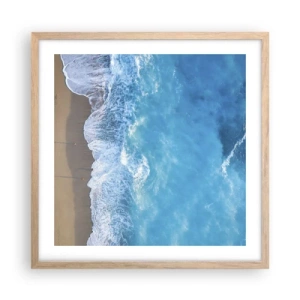 Affiche dans un chêne clair - Poster - La force du bleu - 50x50 cm