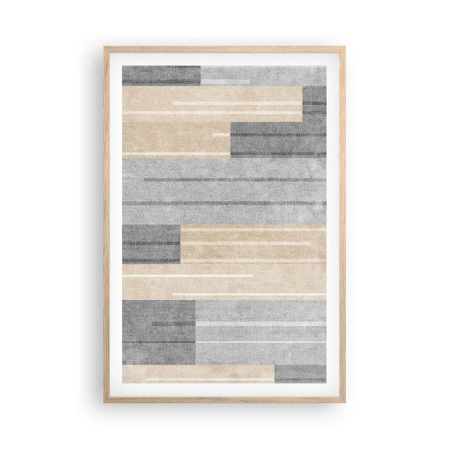 Affiche dans un chêne clair - Poster - Composition : se tenir droit - 61x91 cm