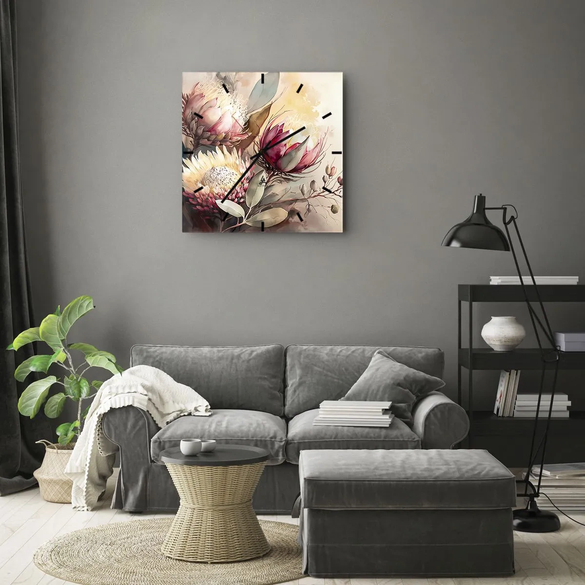 Horloge murale - Pendule murale - De profil et de face - 40x40 cm