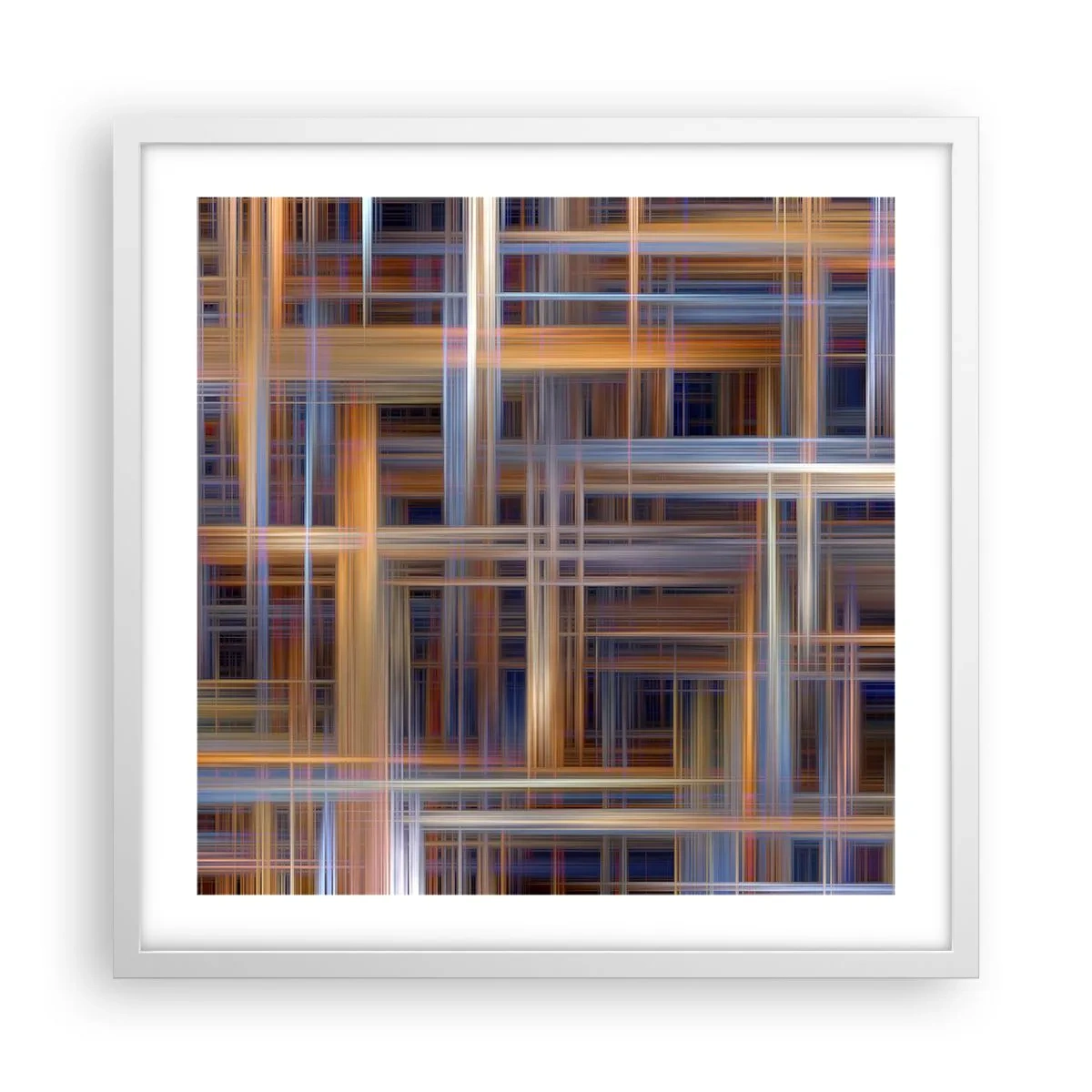 Affiche dans un cadre blanc - Poster - Tissé de lumière - 50x50 cm
