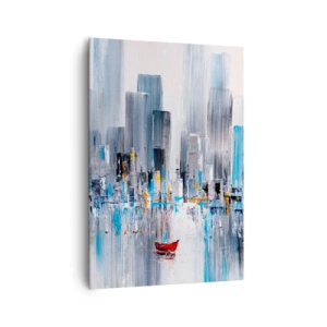 Impression sur toile - Image sur toile - Une métropole au bord de la baie - 70x100 cm