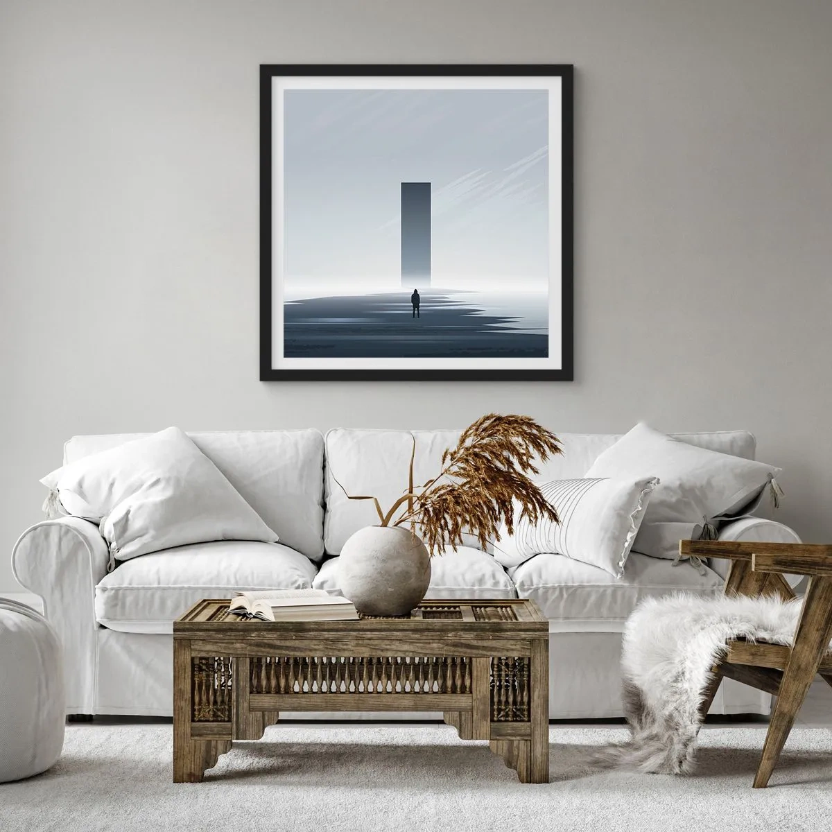 Affiche dans un cadre noir - Poster - Opportunité ou menace ? - 50x50 cm