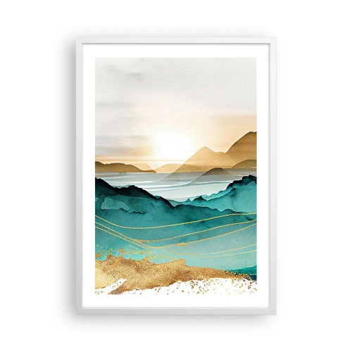 Affiche dans un cadre blanc - Poster - Au frontière de l’abstraction – paysage - 50x70 cm