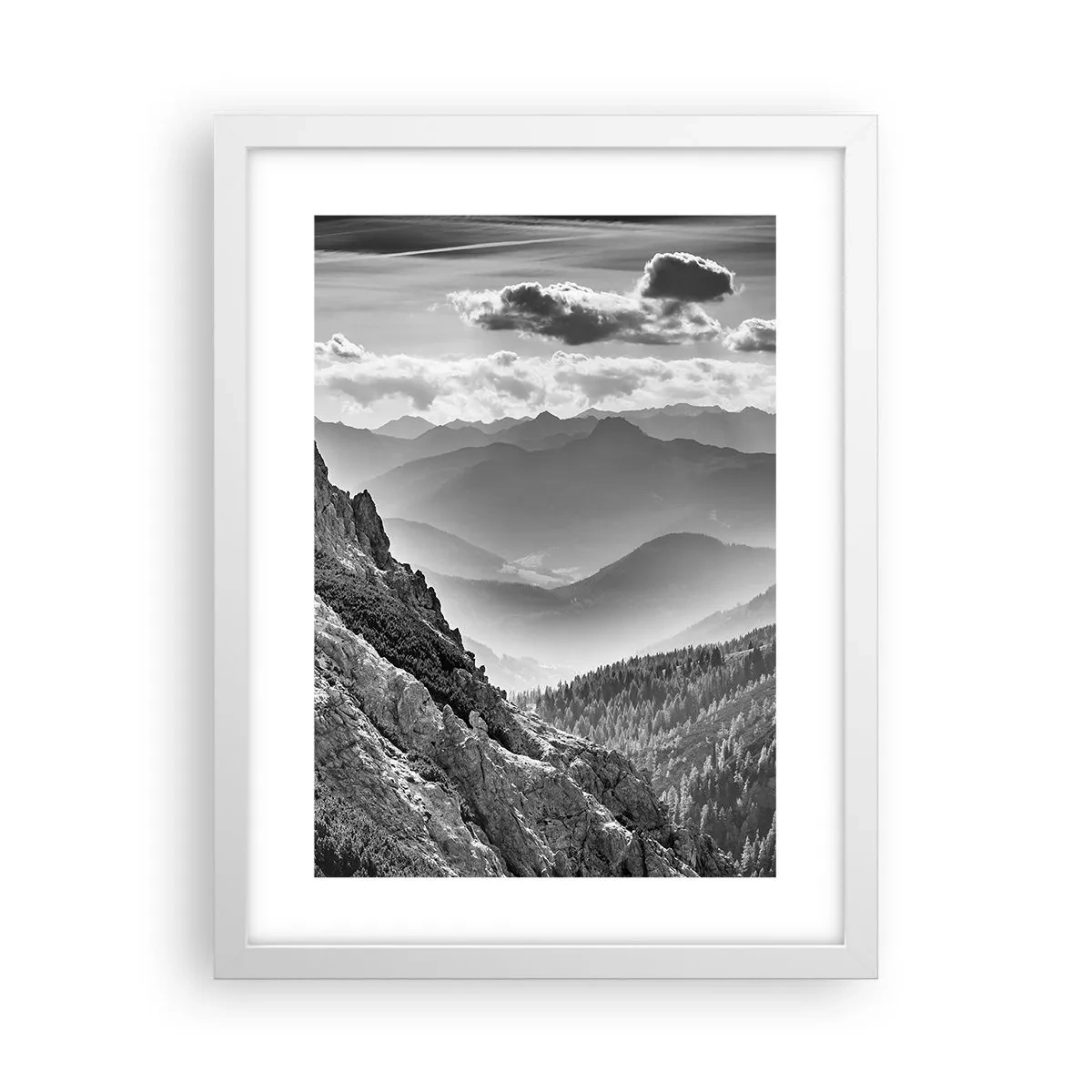 Affiche dans un cadre blanc - Poster - Jusqu'à l'horizon - 30x40 cm