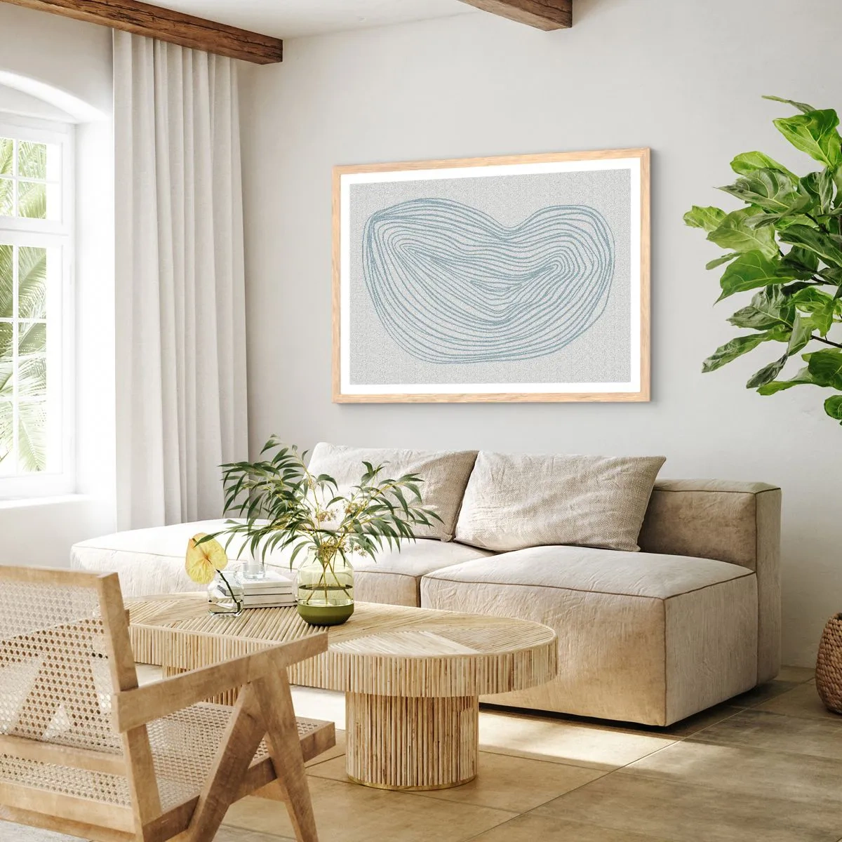 Affiche dans un chêne clair - Poster - Une goutte de sourire - 40x30 cm