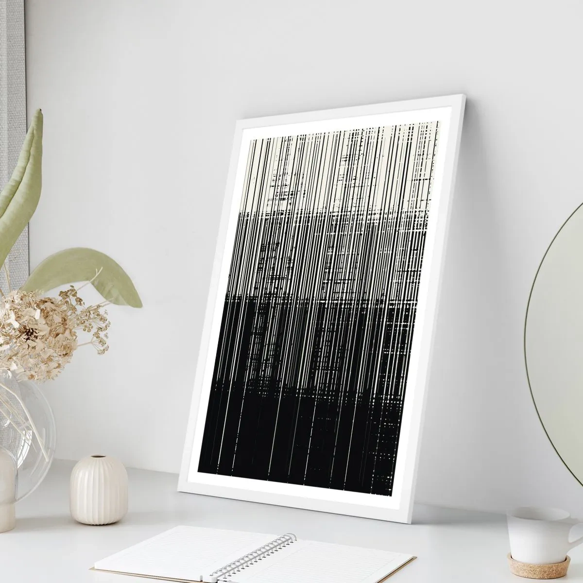 Affiche dans un cadre blanc - Poster - Ondes et vibrations - 30x40 cm