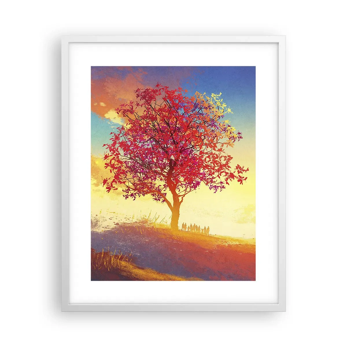 Affiche dans un cadre blanc - Poster - Pèlerin à destination - 40x50 cm