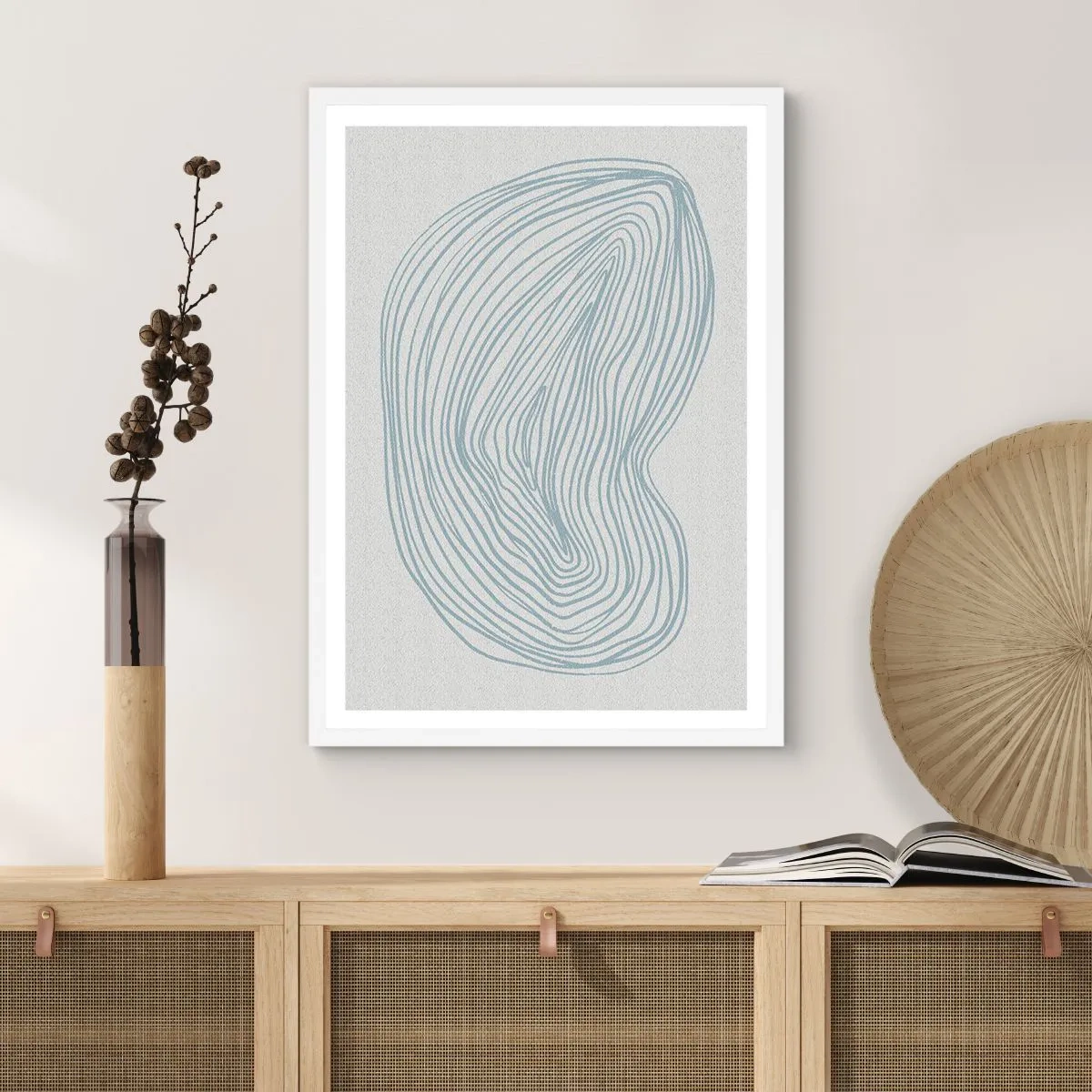 Affiche dans un cadre blanc - Poster - Une goutte de sourire - 50x70 cm