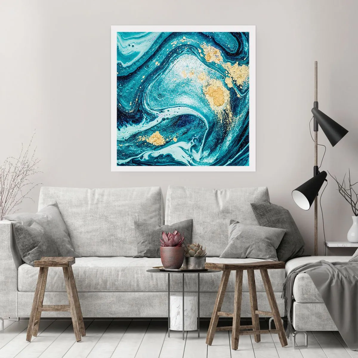 Affiche - Poster - Vortex bleu - 40x40 cm